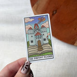 The Fantasy Reader Book Tarot Card Sticker
