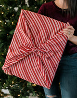 Red Stripe Fabric Gift Wrap