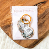 Floral Book Metal Keychain