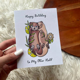 Otter Half Birthday Card