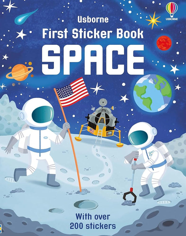First Sticker Book Space: A Cosmic Sticker Activity Book Exploration of Planets, Rockets, and Astronauts cover image
