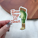 Bless Your Lil' Heart Southern Cowboy Frog Sticker