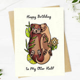 Otter Half Birthday Card