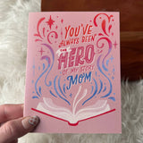"You've always been the hero" Peach Mother's Day Card