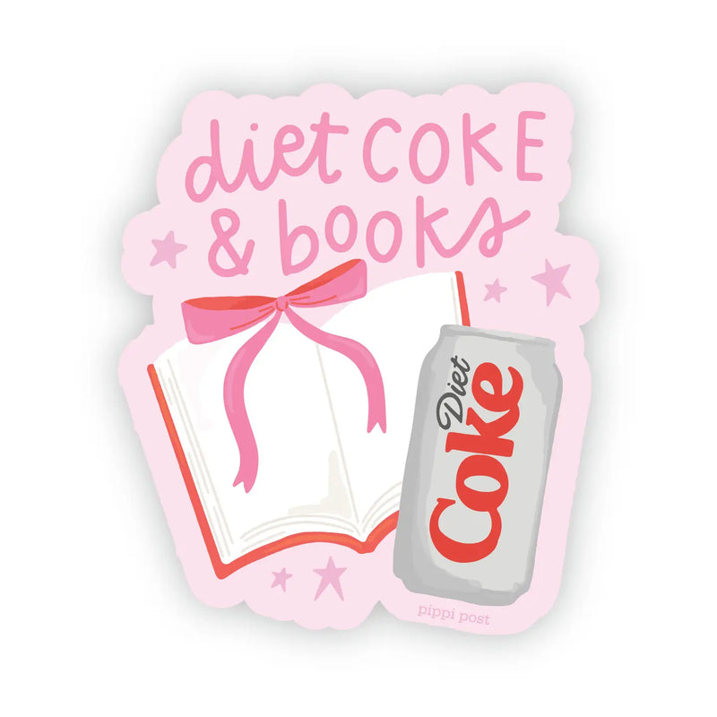 Diet Coke & Books Sticker