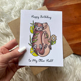 Otter Half Birthday Card
