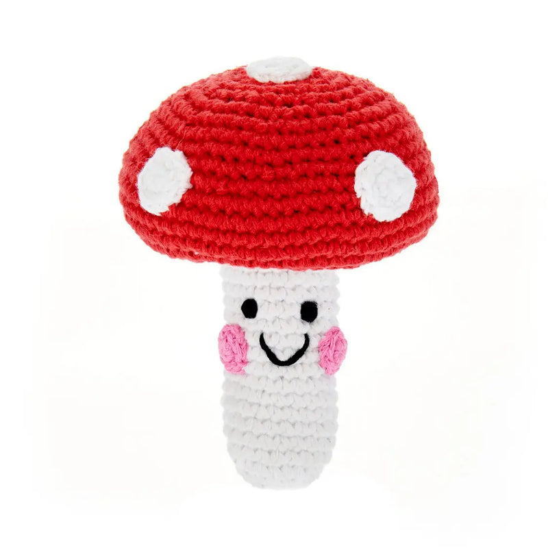 Friendly Plush Mushroom Rattle