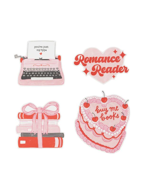 Romance Reader Set of 4 Stickers